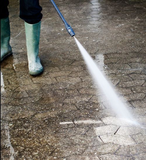 Driveway pressure washing